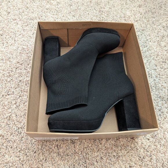 NIB Women's MIA Natascha Stretch Block Heel Black Booties 7.5 - Picture 6 of 8